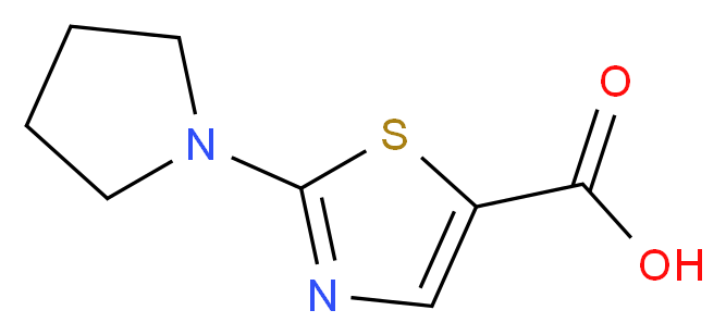 2-(pyrrolidin-1-yl)-1,3-thiazole-5-carboxylic acid_分子结构_CAS_941716-91-2