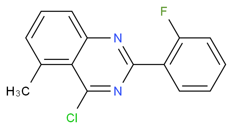 4-chloro-2-(2-fluorophenyl)-5-methylquinazoline_分子结构_CAS_885277-61-2