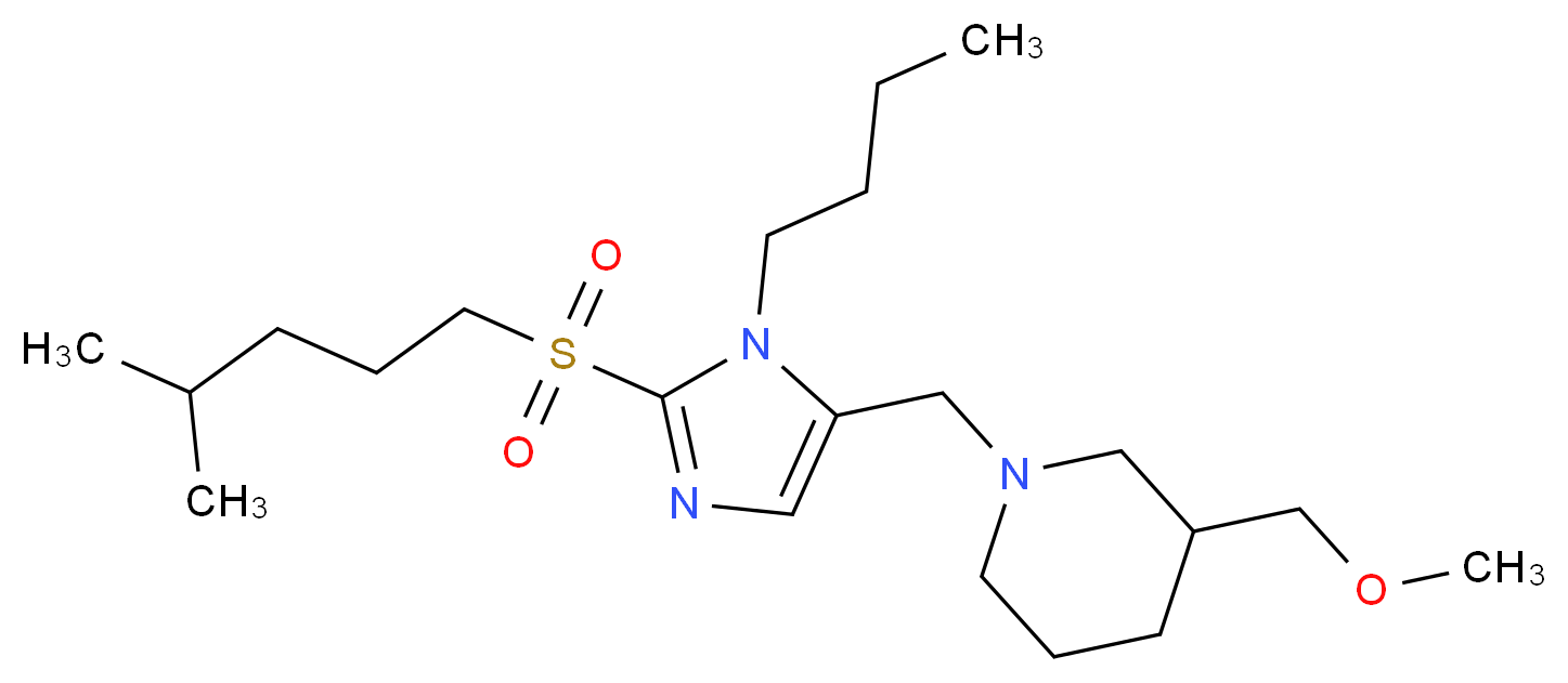 1-({1-butyl-2-[(4-methylpentyl)sulfonyl]-1H-imidazol-5-yl}methyl)-3-(methoxymethyl)piperidine_分子结构_CAS_)