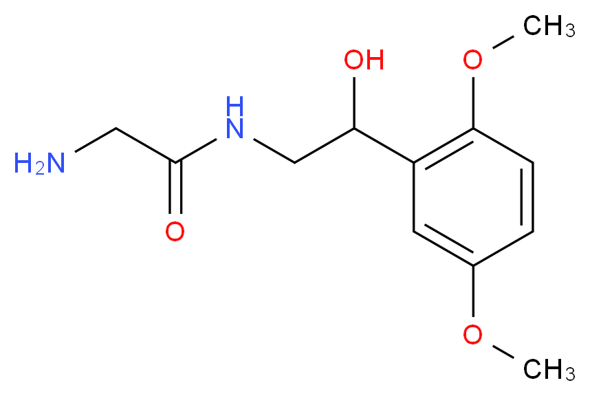 2-amino-N-[2-(2,5-dimethoxyphenyl)-2-hydroxyethyl]acetamide_分子结构_CAS_133163-28-7