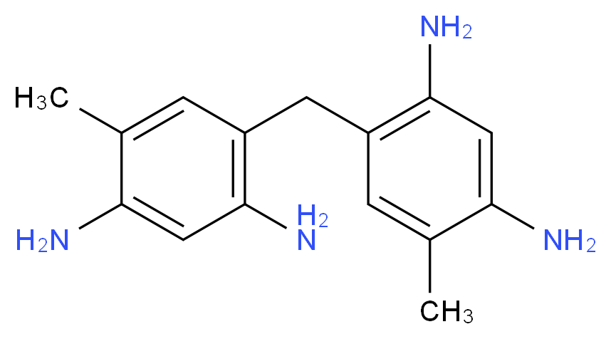 4-[(2,4-diamino-5-methylphenyl)methyl]-6-methylbenzene-1,3-diamine_分子结构_CAS_97-22-3