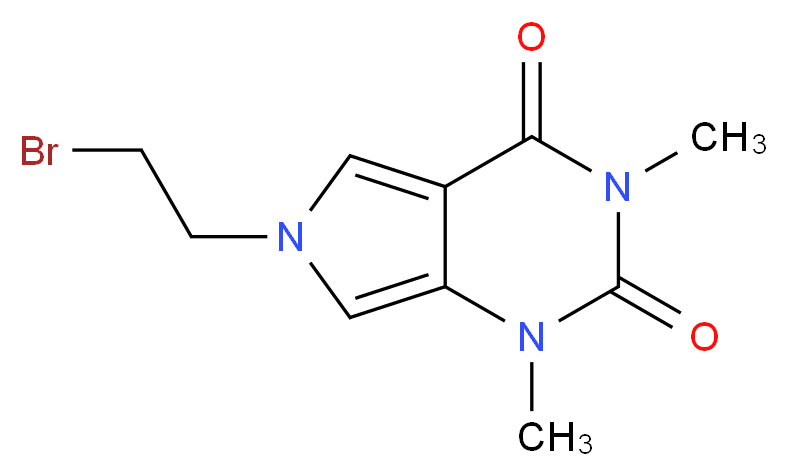 6-(2-bromoethyl)-1,3-dimethyl-1H,2H,3H,4H,6H-pyrrolo[3,4-d]pyrimidine-2,4-dione_分子结构_CAS_841208-76-2