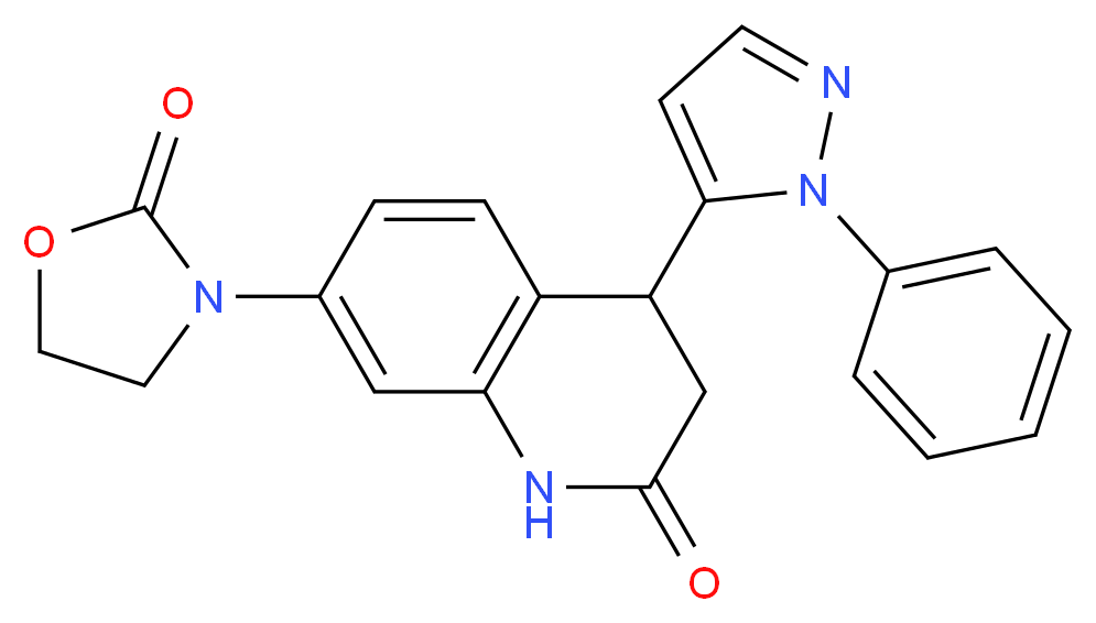 7-(2-oxo-1,3-oxazolidin-3-yl)-4-(1-phenyl-1H-pyrazol-5-yl)-3,4-dihydroquinolin-2(1H)-one_分子结构_CAS_)