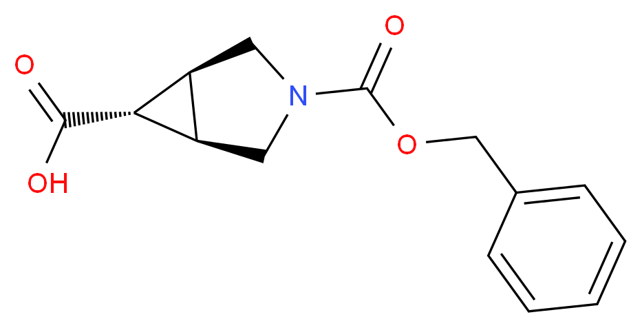 (1R,5S,6R)-3-[(benzyloxy)carbonyl]-3-azabicyclo[3.1.0]hexane-6-carboxylic acid_分子结构_CAS_134575-15-8