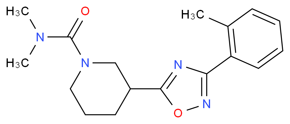N,N-dimethyl-3-[3-(2-methylphenyl)-1,2,4-oxadiazol-5-yl]-1-piperidinecarboxamide_分子结构_CAS_)