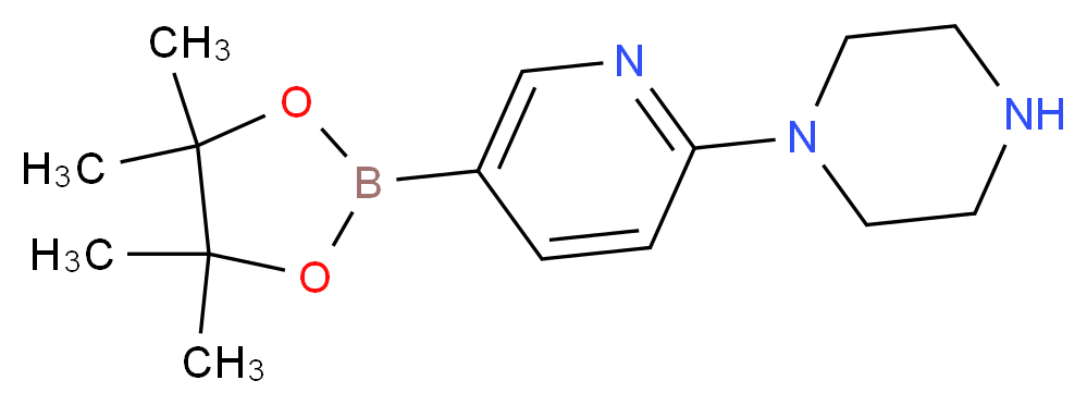 1-(5-(4,4,5,5-TETRAMETHYL-1,3,2-DIOXABOROLAN-2-YL)PYRIDIN-2-YL)PIPERAZINE_分子结构_CAS_871125-86-9)