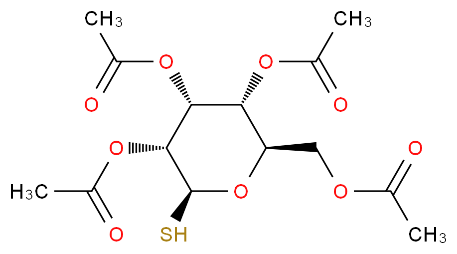 [(2R,3R,4R,5R,6S)-3,4,5-tris(acetyloxy)-6-sulfanyloxan-2-yl]methyl acetate_分子结构_CAS_19879-84-6