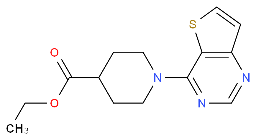 Ethyl 1-(thieno[3,2-d]pyrimidin-4-yl)piperidine-4-carboxylate_分子结构_CAS_910037-27-3)