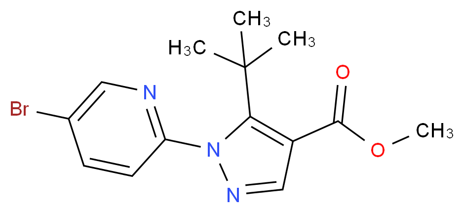 Methyl 1-(5-bromopyridin-2-yl)-5-(tert-butyl)-1H-pyrazole-4-carboxylate_分子结构_CAS_1150164-28-5)