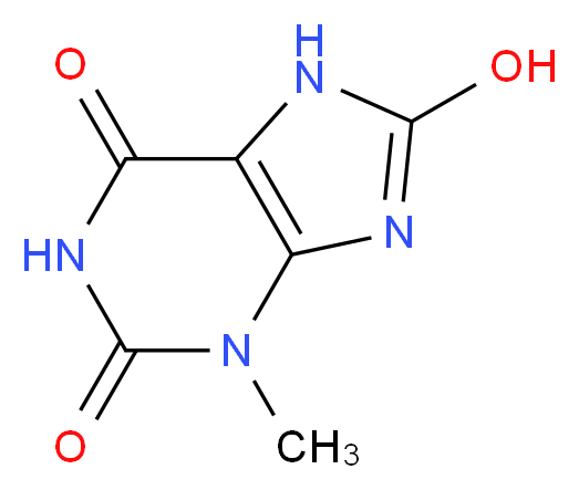 8-hydroxy-3-methyl-2,3,6,7-tetrahydro-1H-purine-2,6-dione_分子结构_CAS_605-99-2