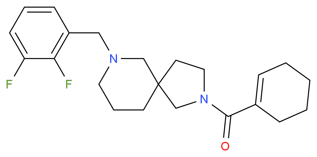 2-(1-cyclohexen-1-ylcarbonyl)-7-(2,3-difluorobenzyl)-2,7-diazaspiro[4.5]decane_分子结构_CAS_)