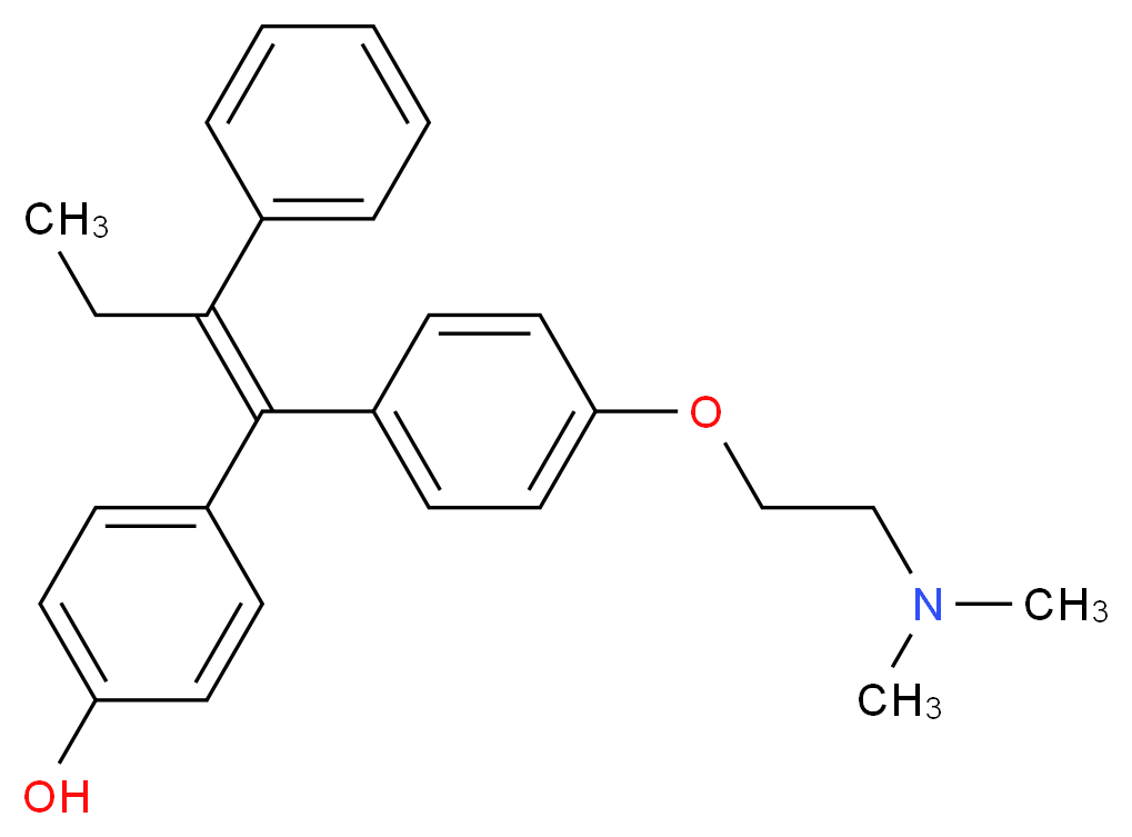 4-[(1Z)-1-{4-[2-(dimethylamino)ethoxy]phenyl}-2-phenylbut-1-en-1-yl]phenol_分子结构_CAS_68392-35-8