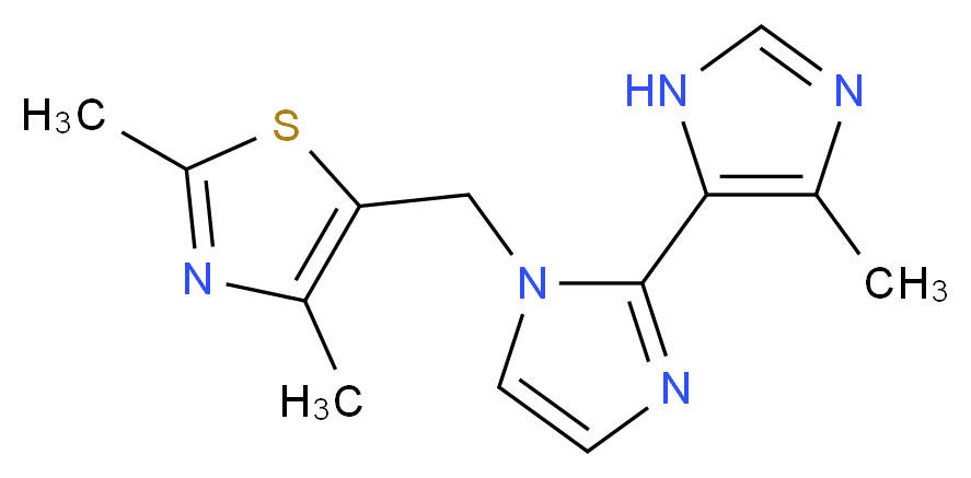 1-[(2,4-dimethyl-1,3-thiazol-5-yl)methyl]-5'-methyl-1H,3'H-2,4'-biimidazole_分子结构_CAS_)