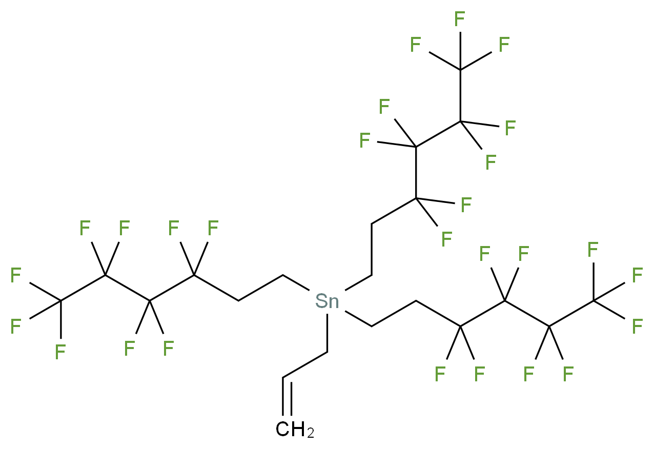 tris(3,3,4,4,5,5,6,6,6-nonafluorohexyl)(prop-2-en-1-yl)stannane_分子结构_CAS_215186-99-5