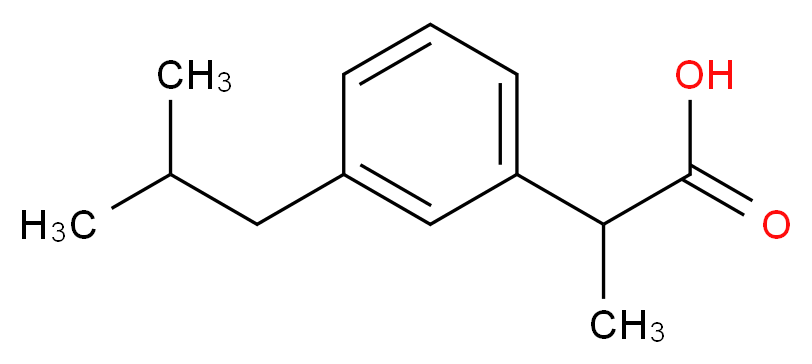 2-[3-(2-methylpropyl)phenyl]propanoic acid_分子结构_CAS_66622-47-7