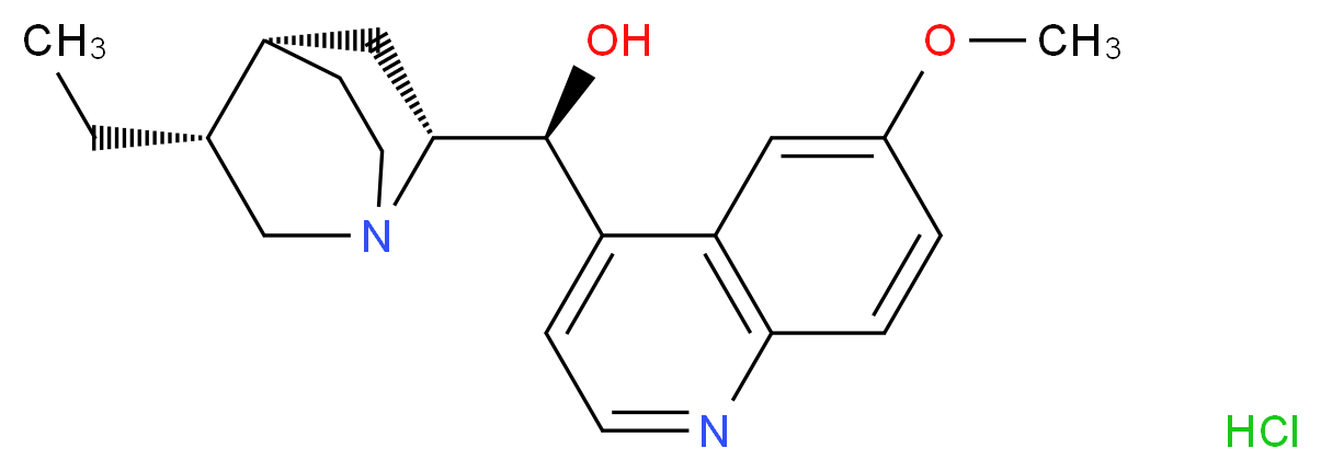 (S)-[(2R,4S,5R)-5-ethyl-1-azabicyclo[2.2.2]octan-2-yl](6-methoxyquinolin-4-yl)methanol hydrochloride_分子结构_CAS_1476-98-8