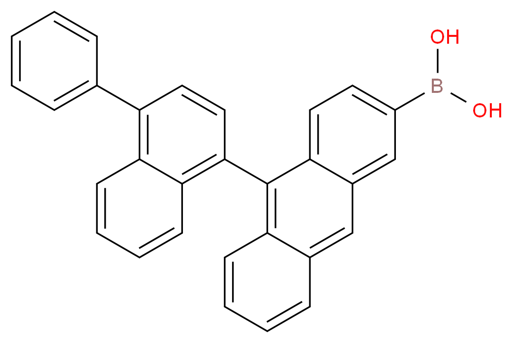 [10-(4-phenylnaphthalen-1-yl)anthracen-2-yl]boronic acid_分子结构_CAS_944801-29-0