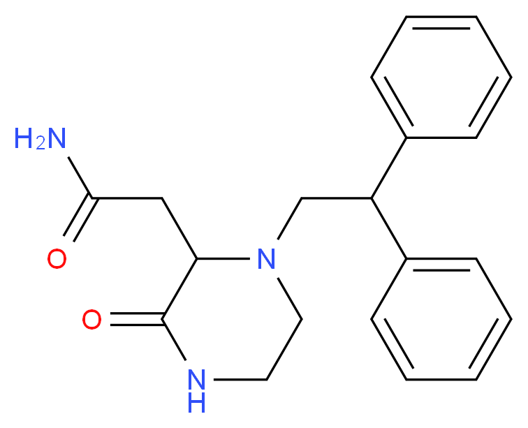 2-[1-(2,2-diphenylethyl)-3-oxo-2-piperazinyl]acetamide_分子结构_CAS_)