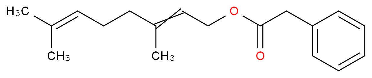 3,7-dimethylocta-2,6-dien-1-yl 2-phenylacetate_分子结构_CAS_102-22-7