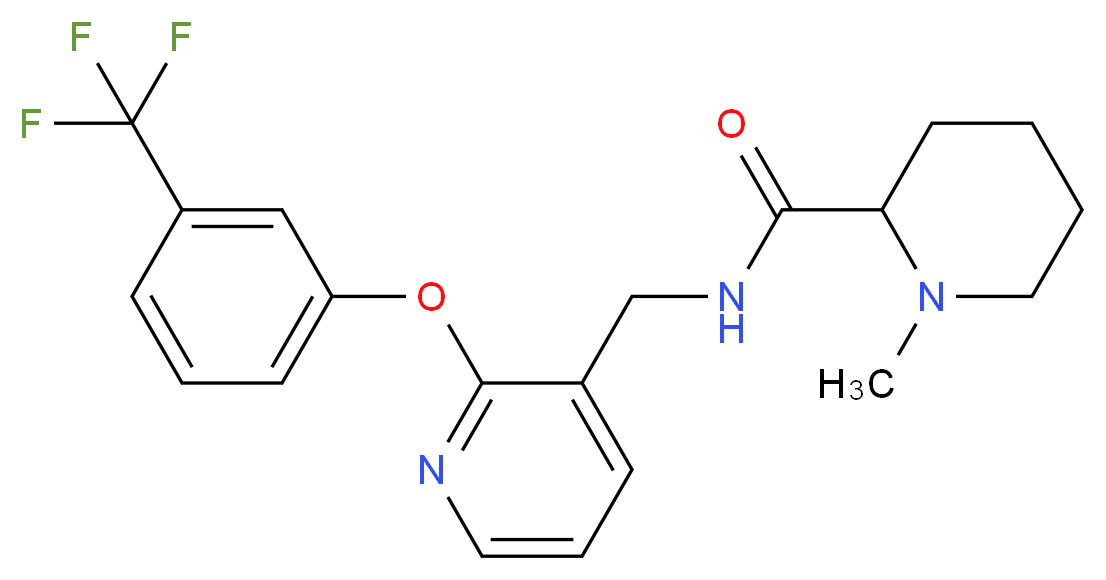 1-methyl-N-({2-[3-(trifluoromethyl)phenoxy]-3-pyridinyl}methyl)-2-piperidinecarboxamide_分子结构_CAS_)