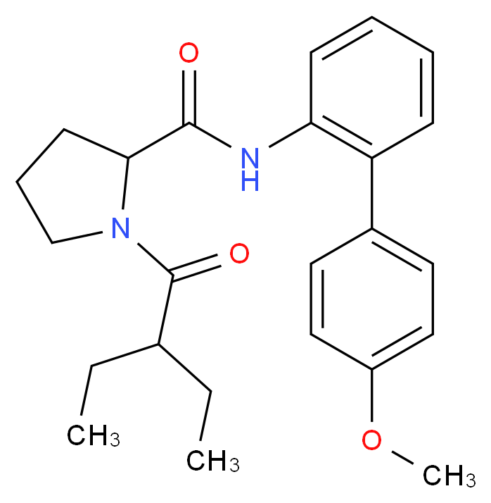 1-(2-ethylbutanoyl)-N-(4'-methoxy-2-biphenylyl)prolinamide_分子结构_CAS_)