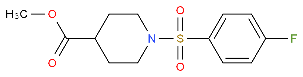 Methyl 1-[(4-fluorophenyl)sulfonyl]-4-piperidinecarboxylate_分子结构_CAS_)