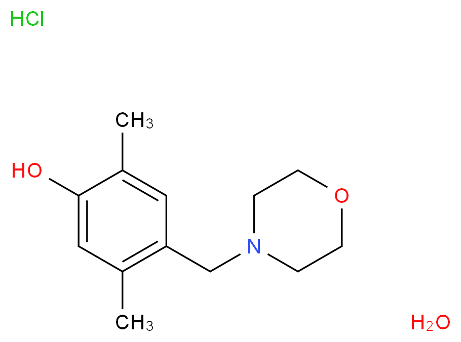 2,5-二甲基-4-(吗啉甲基)苯酚 盐酸盐 一水合物_分子结构_CAS_33625-43-3)