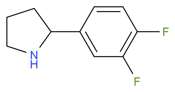 2-(3,4-difluorophenyl)pyrrolidine_分子结构_CAS_298690-75-2