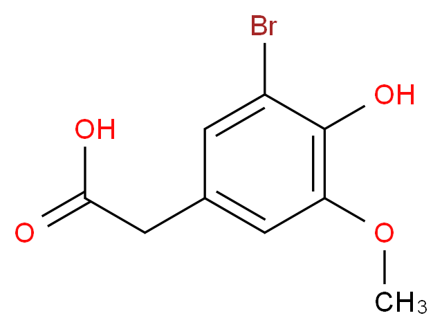 2-(3-bromo-4-hydroxy-5-methoxyphenyl)acetic acid_分子结构_CAS_206559-42-4