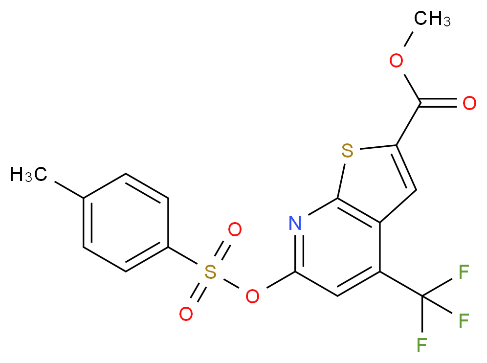 methyl 6-{[(4-methylphenyl)sulfonyl]oxy}-4-(trifluoromethyl)thieno[2,3-b]pyridine-2-carboxylate_分子结构_CAS_)