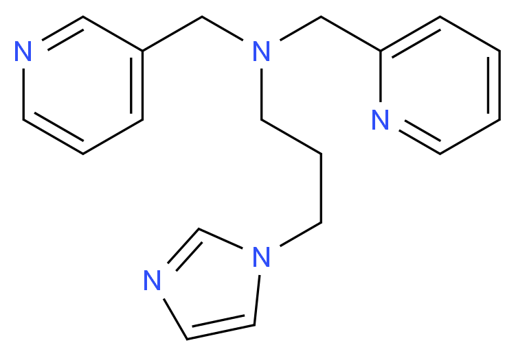 3-(1H-imidazol-1-yl)-N-(pyridin-2-ylmethyl)-N-(pyridin-3-ylmethyl)propan-1-amine_分子结构_CAS_)
