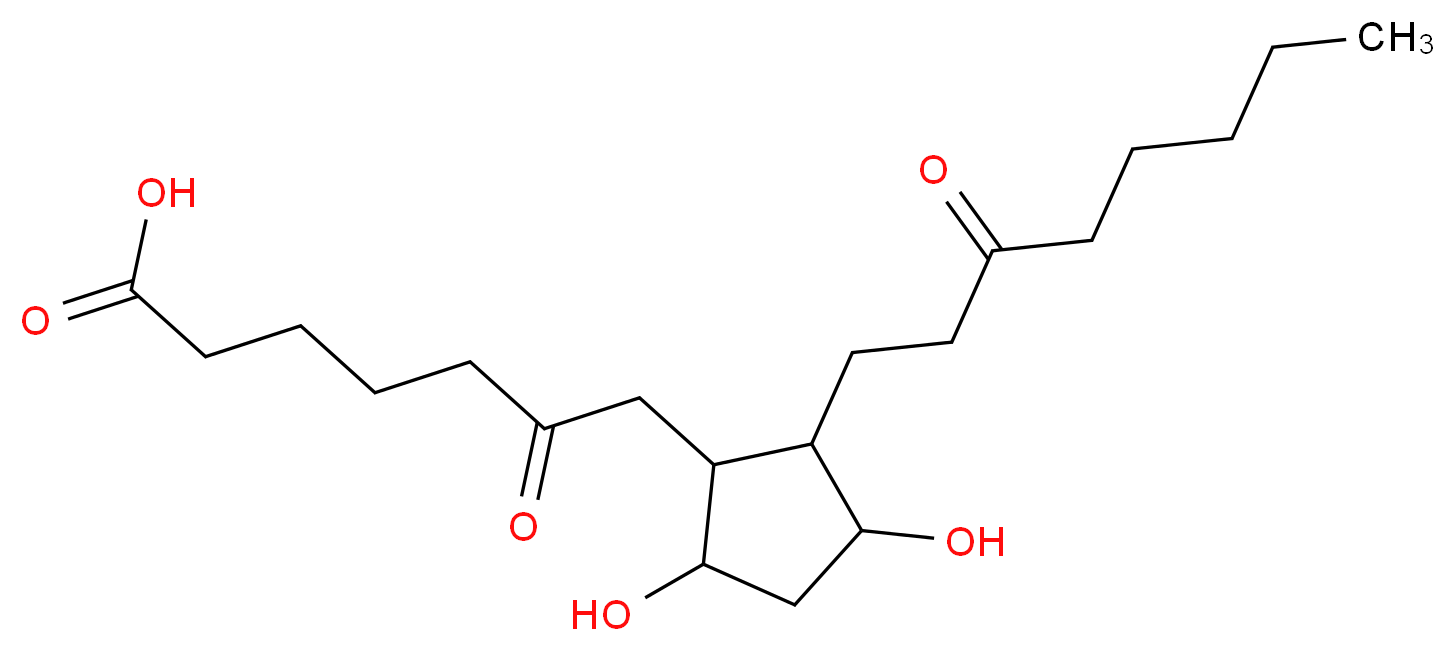 7-[3,5-dihydroxy-2-(3-oxooctyl)cyclopentyl]-6-oxoheptanoic acid_分子结构_CAS_63983-53-9