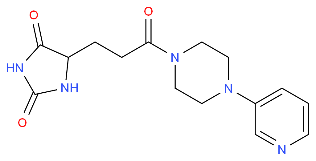 5-{3-oxo-3-[4-(3-pyridinyl)-1-piperazinyl]propyl}-2,4-imidazolidinedione_分子结构_CAS_)