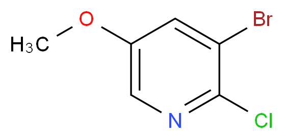 3-Bromo-2-chloro-5-methoxypyridine_分子结构_CAS_1033202-44-6)