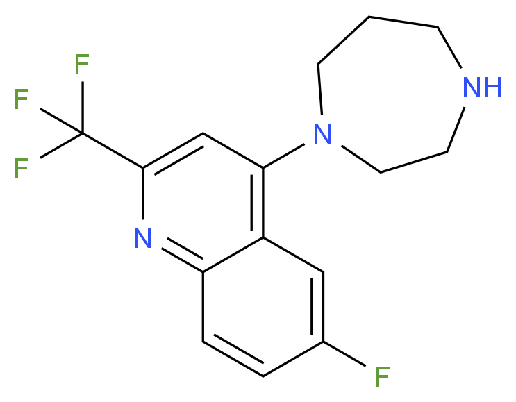 1-[6-Fluoro-2-(trifluoromethyl)quinolin-4-yl]homopiperazine 97%_分子结构_CAS_)