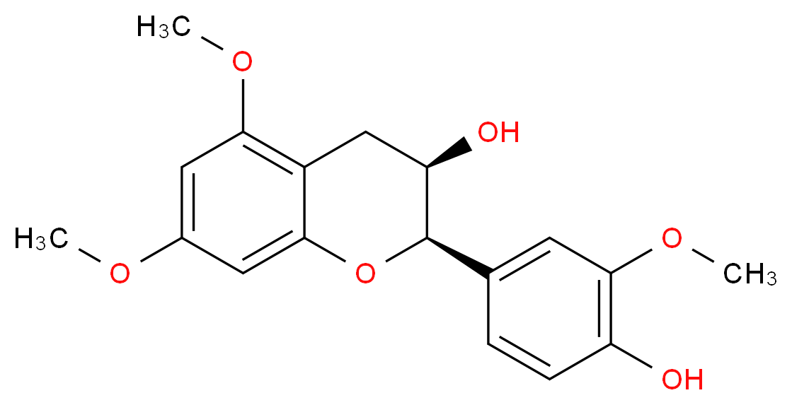 (2R,3R)-2-(4-hydroxy-3-methoxyphenyl)-5,7-dimethoxy-3,4-dihydro-2H-1-benzopyran-3-ol_分子结构_CAS_97914-19-7