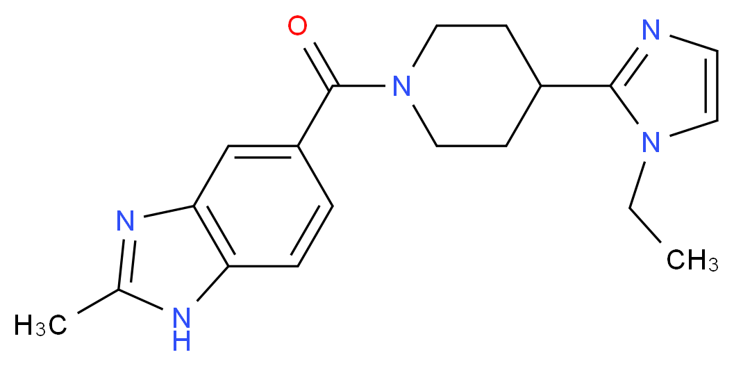 5-{[4-(1-ethyl-1H-imidazol-2-yl)-1-piperidinyl]carbonyl}-2-methyl-1H-benzimidazole_分子结构_CAS_)