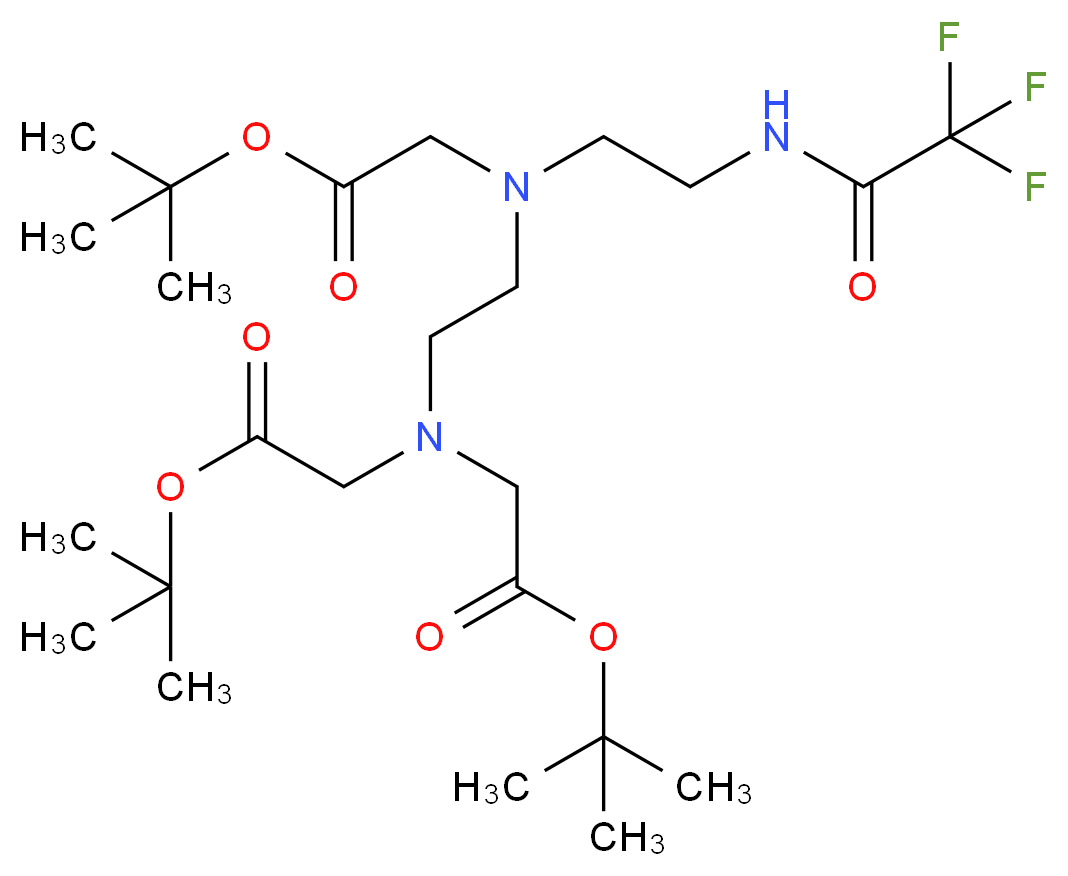 tert-butyl 2-[(2-{bis[2-(tert-butoxy)-2-oxoethyl]amino}ethyl)[2-(trifluoroacetamido)ethyl]amino]acetate_分子结构_CAS_180152-84-5