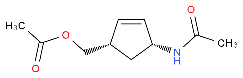 (1R,4S)-rel-N-[4-[(Acetyloxy)methyl]-2-cyclopenten-1-yl]acetamide_分子结构_CAS_61865-50-7)