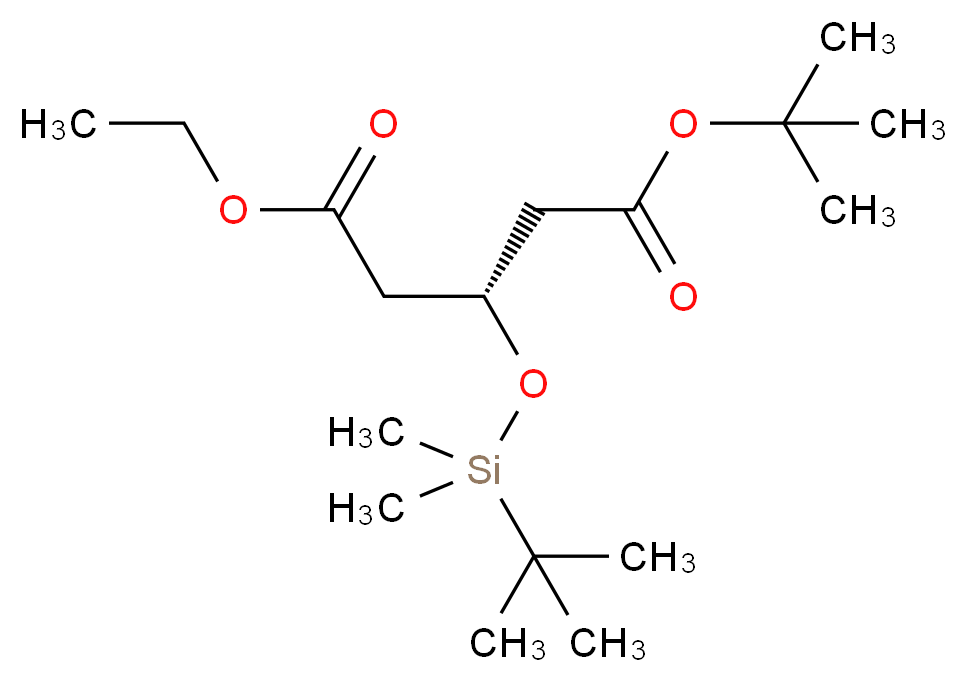 1-tert-butyl 5-ethyl (3R)-3-[(tert-butyldimethylsilyl)oxy]pentanedioate_分子结构_CAS_615556-99-5