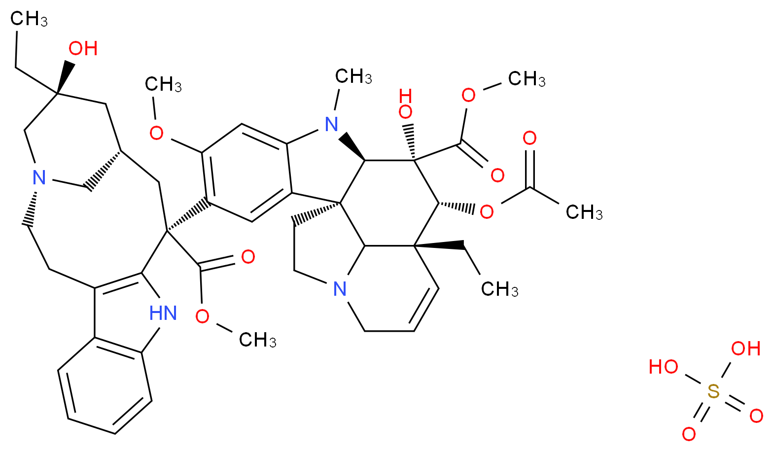 Vinblastine Sulfate_分子结构_CAS_143-67-9)