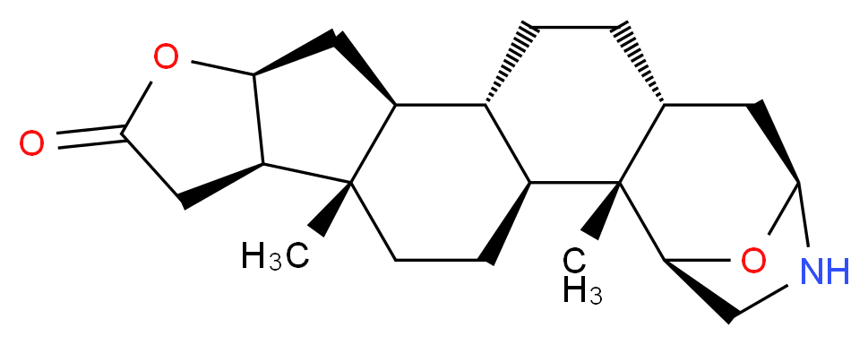 (1R,2S,3S,6S,7R,11S,13S,14S,17R,19S)-2,6-dimethyl-10,22-dioxa-20-azahexacyclo[17.2.1.0<sup>2</sup>,<sup>1</sup><sup>7</sup>.0<sup>3</sup>,<sup>1</sup><sup>4</sup>.0<sup>6</sup>,<sup>1</sup><sup>3</sup>.0<sup>7</sup>,<sup>1</sup><sup>1</sup>]docosan-9-one_分子结构_CAS_6384-73-2