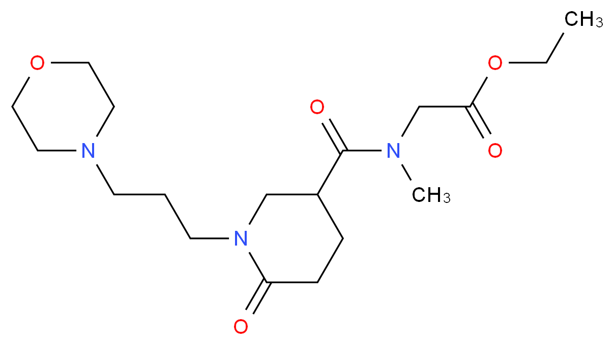 ethyl N-methyl-N-({1-[3-(4-morpholinyl)propyl]-6-oxo-3-piperidinyl}carbonyl)glycinate_分子结构_CAS_)