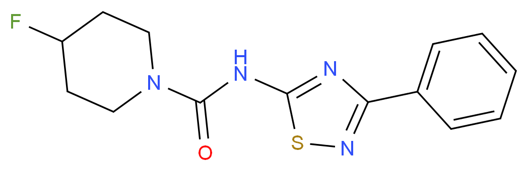 4-fluoro-N-(3-phenyl-1,2,4-thiadiazol-5-yl)piperidine-1-carboxamide_分子结构_CAS_)