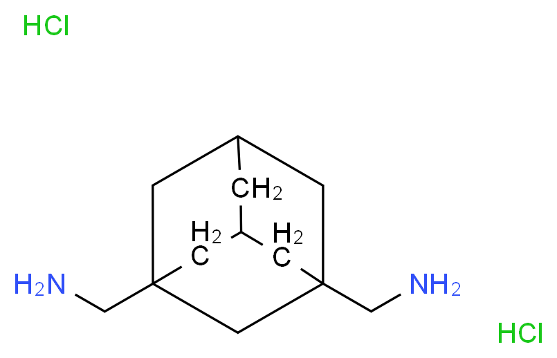 [3-(aminomethyl)adamantan-1-yl]methanamine dihydrochloride_分子结构_CAS_52234-21-6