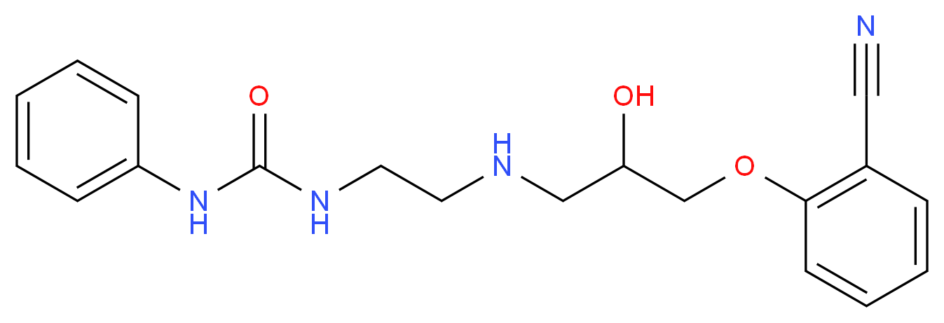 Urea, N-(2-((3-(2-cyanophenoxy)-2-hydroxypropyl)amino)ethyl)-N'-phenyl-_分子结构_CAS_7153/8/4)