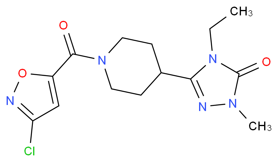 5-{1-[(3-chloroisoxazol-5-yl)carbonyl]piperidin-4-yl}-4-ethyl-2-methyl-2,4-dihydro-3H-1,2,4-triazol-3-one_分子结构_CAS_)