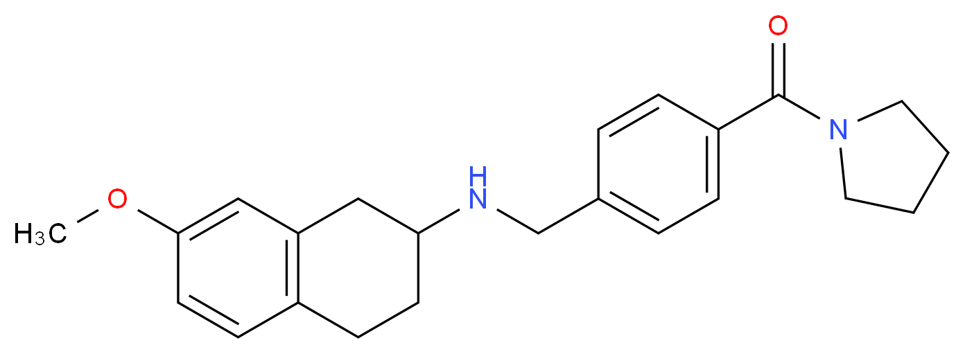 (7-methoxy-1,2,3,4-tetrahydronaphthalen-2-yl)[4-(pyrrolidin-1-ylcarbonyl)benzyl]amine_分子结构_CAS_)