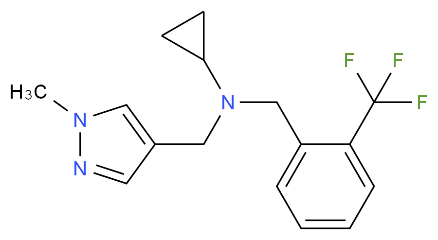 N-[(1-methyl-1H-pyrazol-4-yl)methyl]-N-[2-(trifluoromethyl)benzyl]cyclopropanamine_分子结构_CAS_)