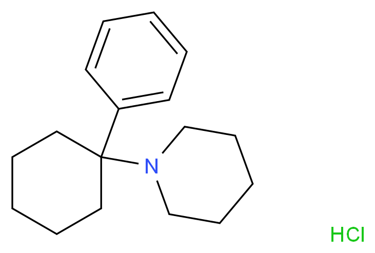 1-(1-phenylcyclohexyl)piperidine hydrochloride_分子结构_CAS_956-90-1